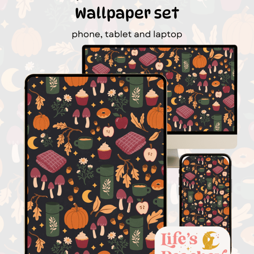 Cosy Autumn Snacks Wallpaper - Digital Download