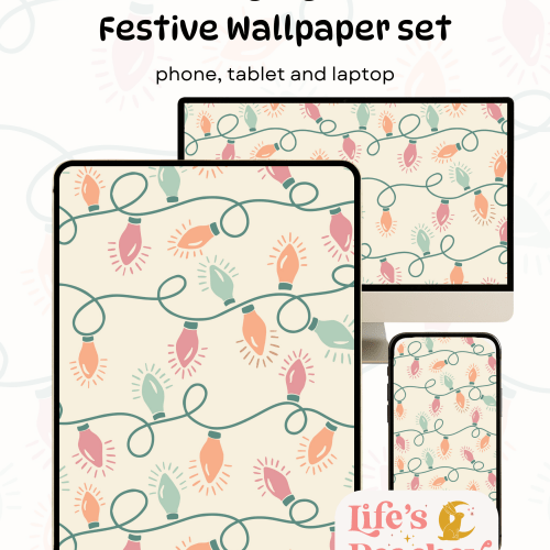 String Lights Wallpaper Set: Phone, Tablet, Laptop (Digital Download)