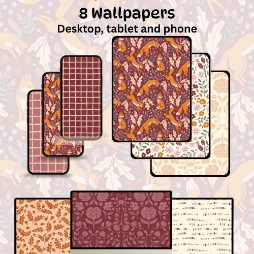 Cosy Fox Wallpaper Bundle x8: Phone, Tablet, Laptop (Digital Download)