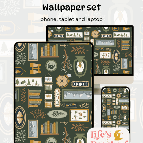 Cabin Wall Wallpaper Set: Phone, Tablet, Laptop (Digital Download)