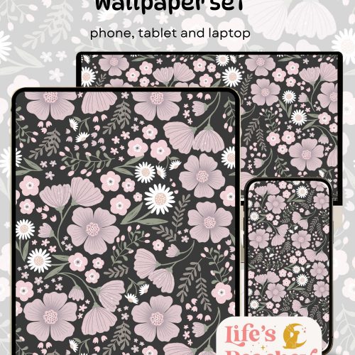 Large Cottagecore Floral Wallpaper Set: Phone, Tablet, Laptop (Digital Download)
